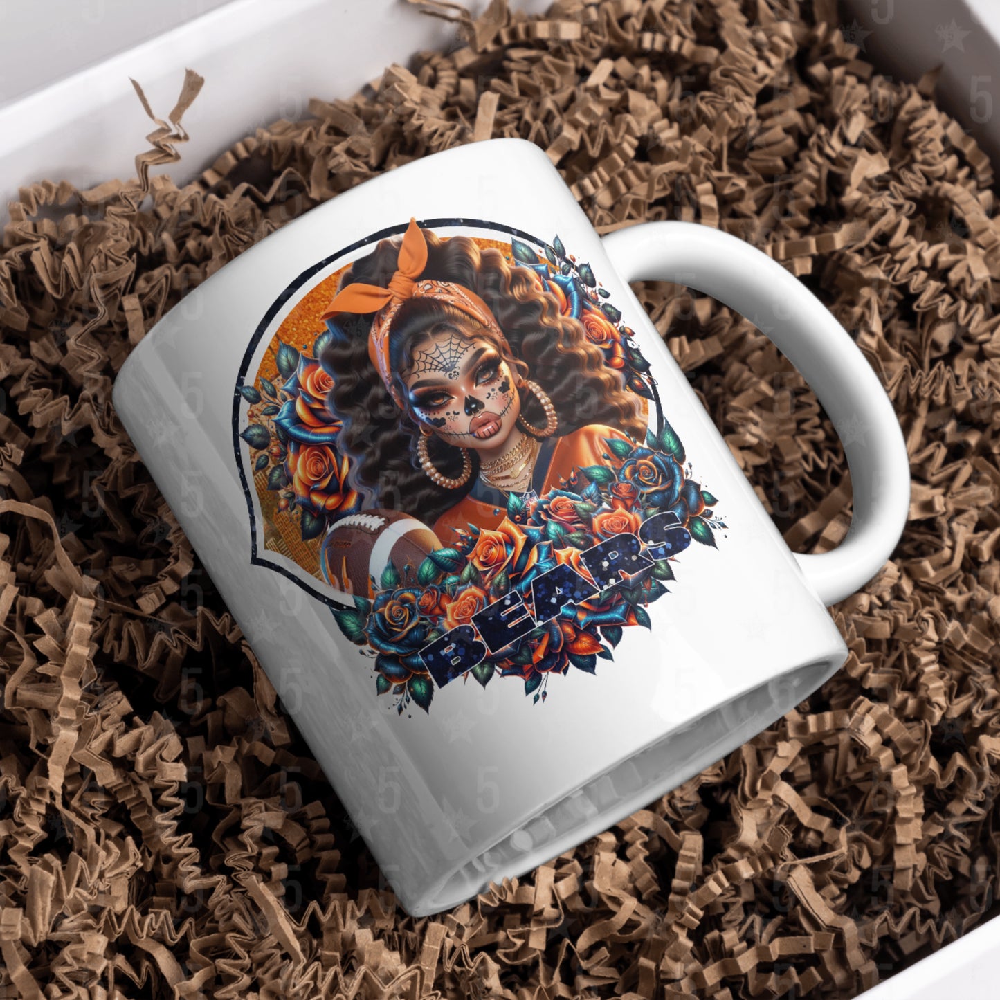 Chicago Bears Día de los Muertos Design SVG, PNG, JPG, PDF - Instant Download