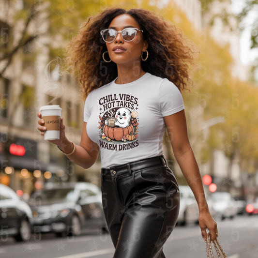 black woman with a coffee in hand walking down the city street