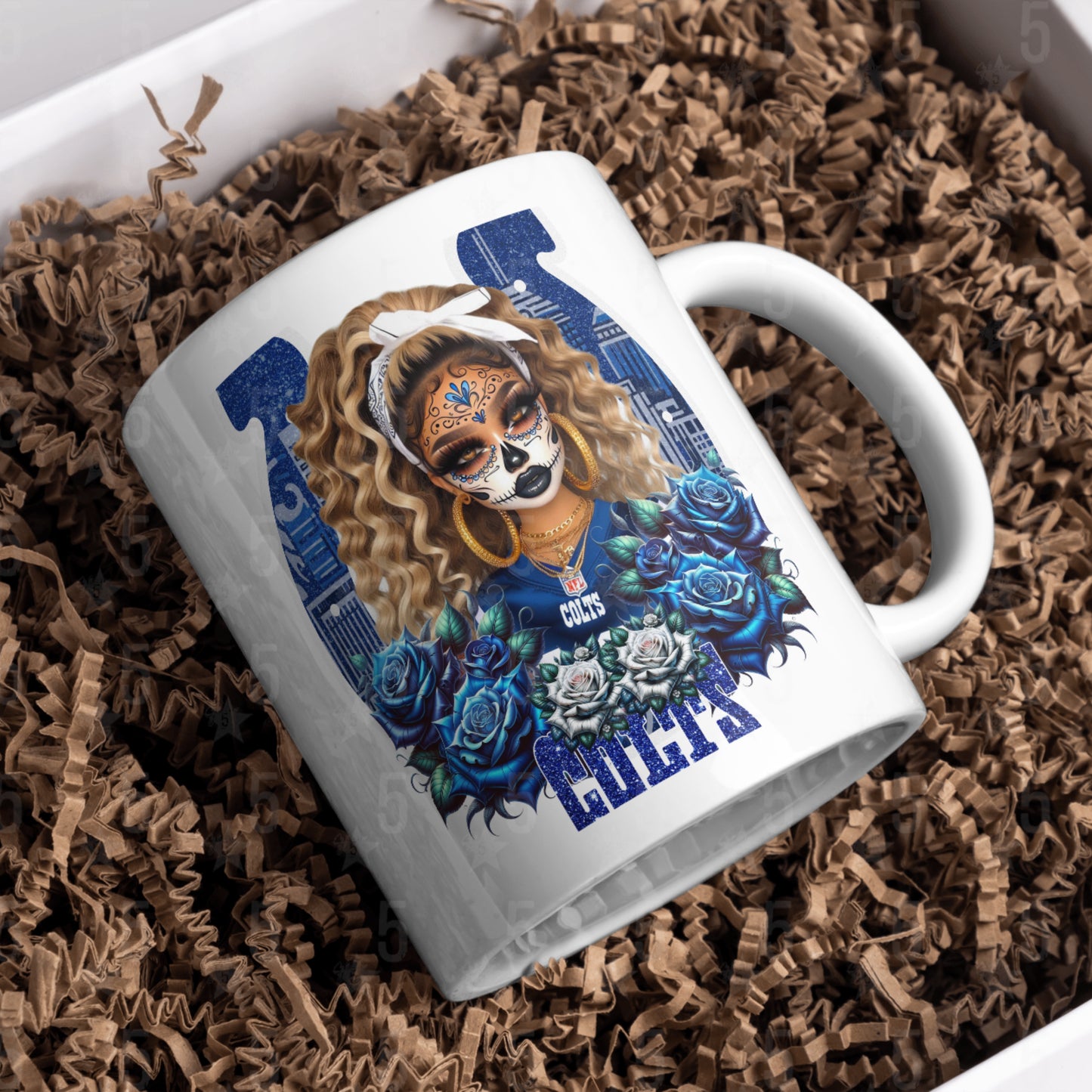 Indianapolis Colts Día de los Muertos Design SVG, PNG, JPG, PDF - Instant Download