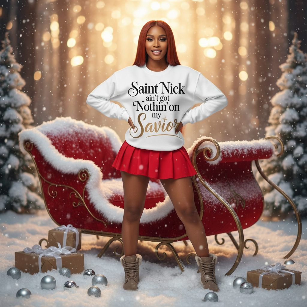 Saint Nick Ain't Got Nothin' on my Savior SVG, PNG, JPG, PDF - Instant Download