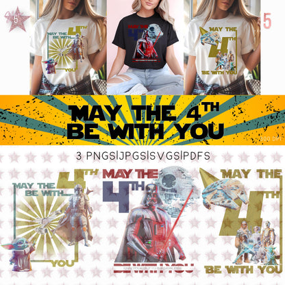 Star Wars May the 4th Digital Bundle SVG, PNG, JPG, PDF - Instant Download