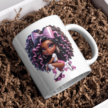 Sassy Sugar High Roller Skate Black Girl Magic Digital Design SVG, PNG, JPG, PDF - Instant Download