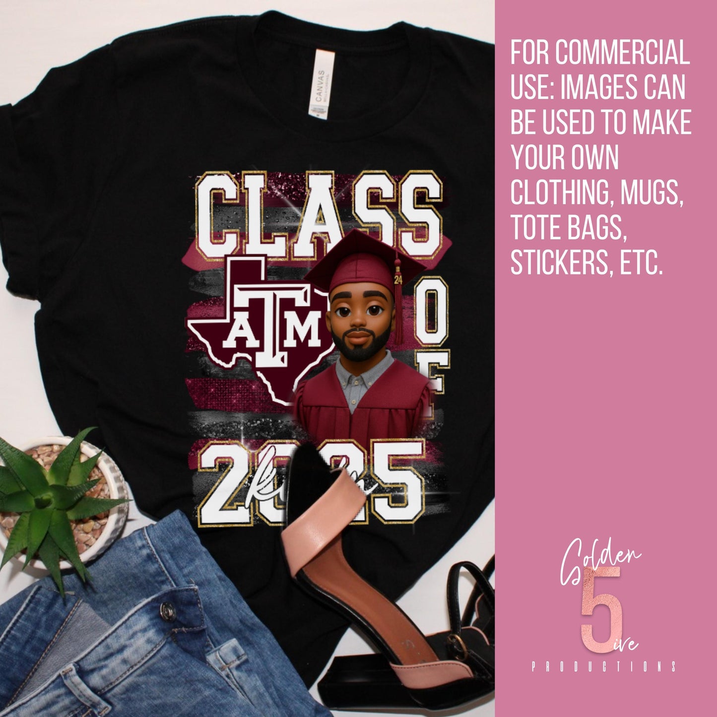 Custom Graduation Portrait Personalized Cartoon Graduation Digital Design SVG, PNG, JPG, PDF - Instant Download