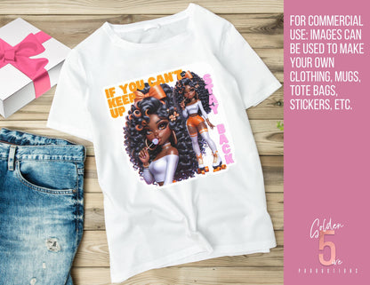 Quoted Sassy Sugar High Roller Skate Black Girl Magic Digital Design SVG, PNG, JPG, PDF - Instant Download