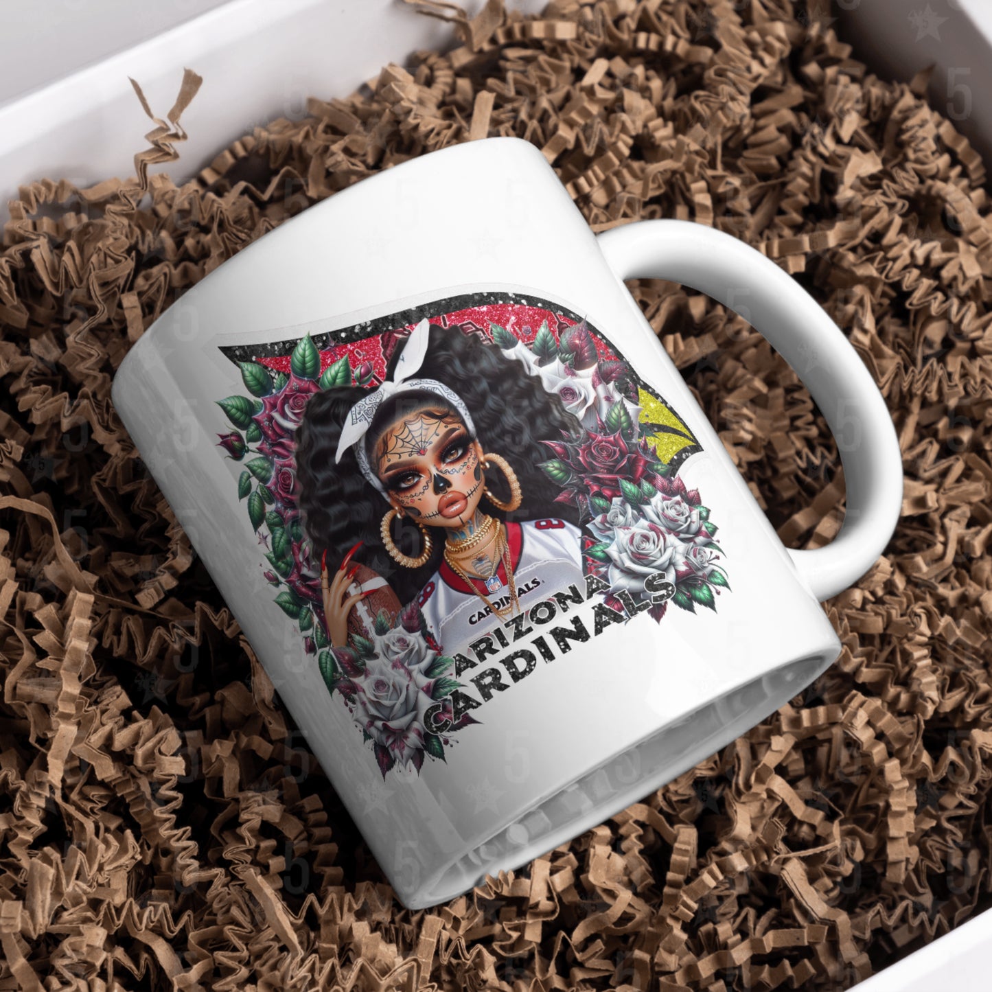 Arizona Cardinals Día de los Muertos Design SVG, PNG, JPG, PDF - Instant Download