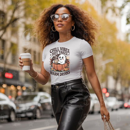 black woman with a coffee in hand walking down the city street