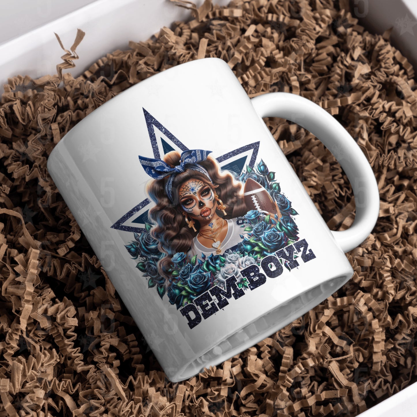 Dallas Cowboys Día de los Muertos Design SVG, PNG, JPG, PDF - Instant Download