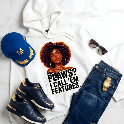 Flaws? I Call ’Em Features – Bold Confidence Design (Digital or Apparel)