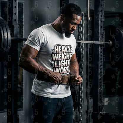 Man preparing for a lift with a weightlifting belt in a gym setting
