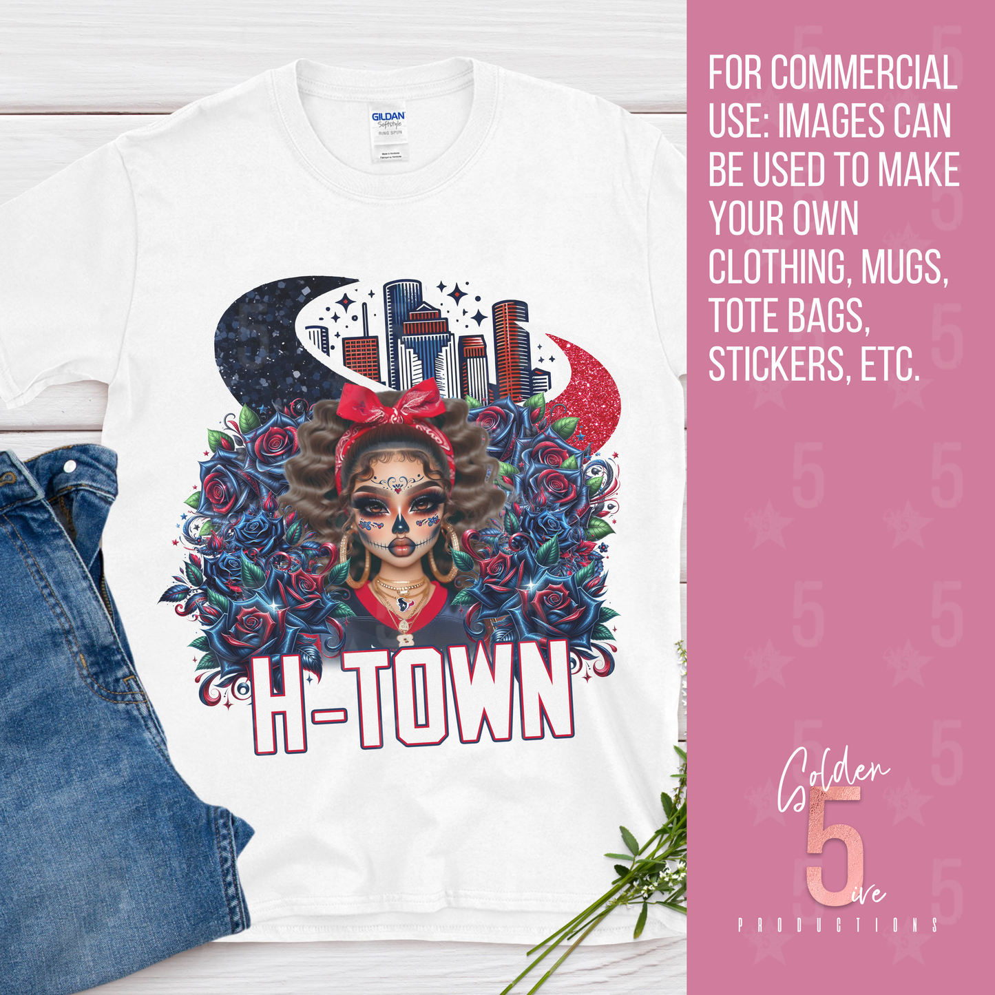 Houston Texans Día de los Muertos Design SVG, PNG, JPG, PDF - Instant Download