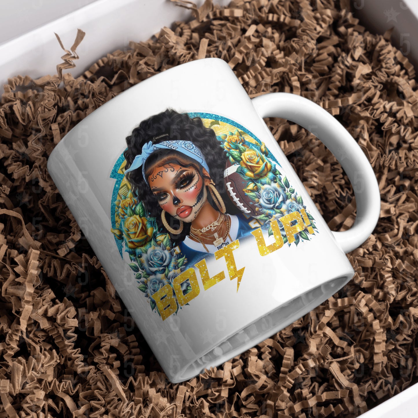 Los Angeles Chargers Día de los Muertos Design SVG, PNG, JPG, PDF - Instant Download