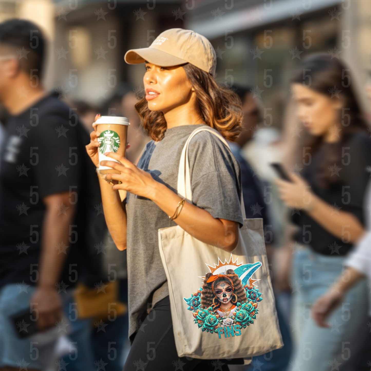 Miami Dolphins Día de los Muertos Design SVG, PNG, JPG, PDF - Inkstant Download