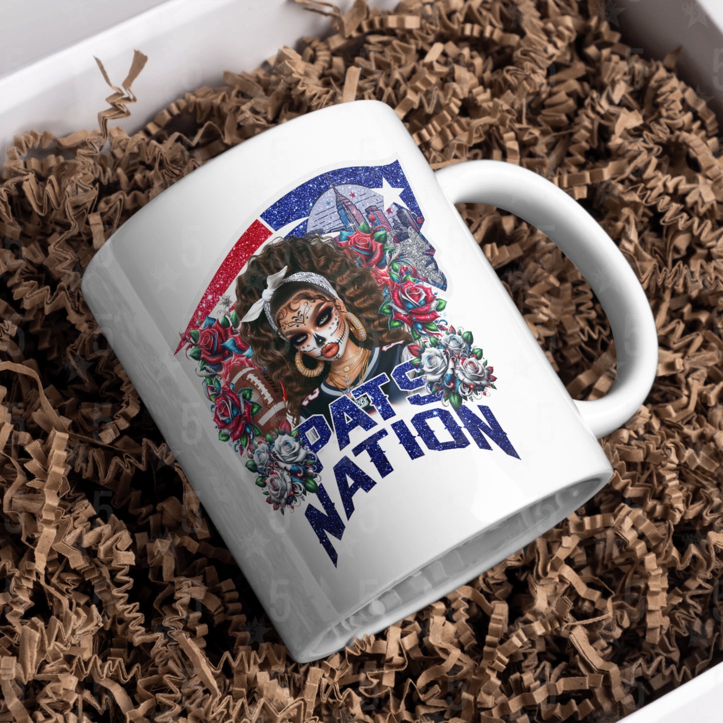 New England Patriots Día de los Muertos Design SVG, PNG, JPG, PDF - Instant Download