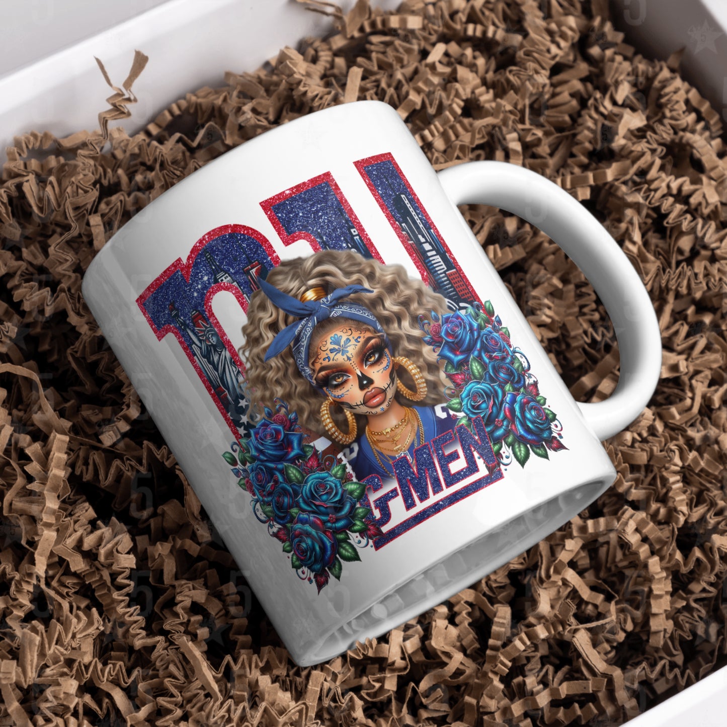 NY Giants Día de los Muertos Design SVG, PNG, JPG, PDF - Instant Download