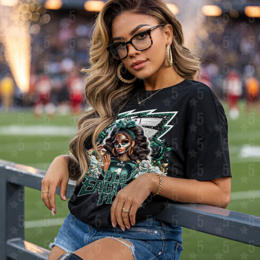 Philadelphia Eagles Día de los Muertos Design SVG, PNG, JPG, PDF - Instant Download
