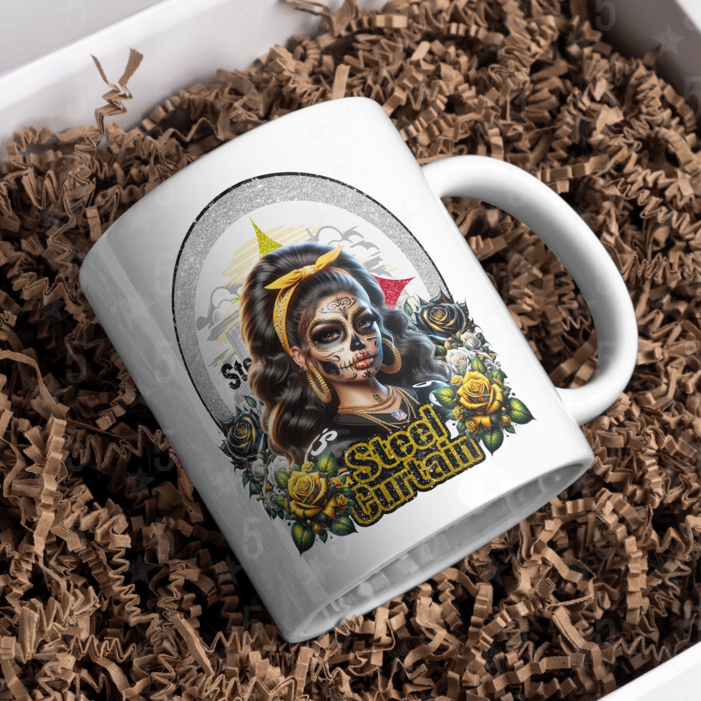 Pittsburgh Steelers Día de los Muertos Design SVG, PNG, JPG, PDF - Instant Download