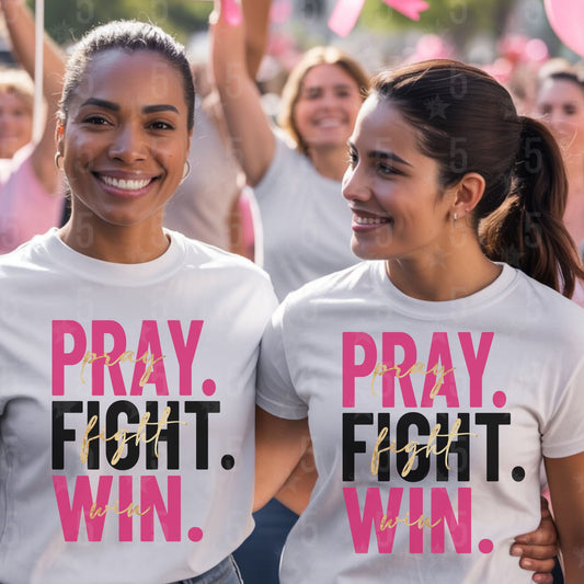 Pray. Fight. Win. Digital Design SVG, PNG, JPG, PDF - Instant Download