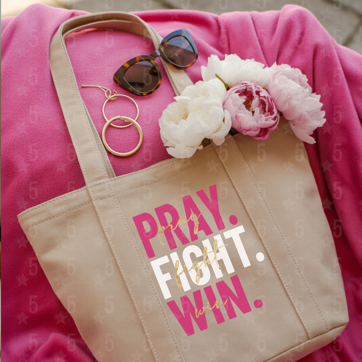 Pray. Fight. Win. Digital Design SVG, PNG, JPG, PDF - Instant Download