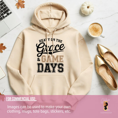 Beige hoodie with text on a white surface with shoes and coffee.