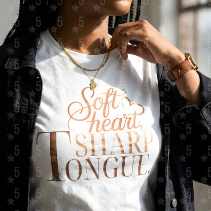 white tee on a black woman with a sassy saying