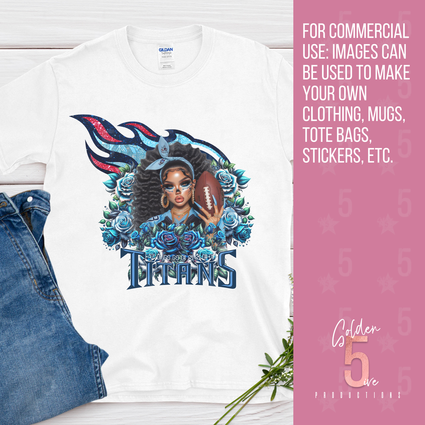 Tennessee Titans Día de los Muertos Design SVG, PNG, JPG, PDF - Instant Download