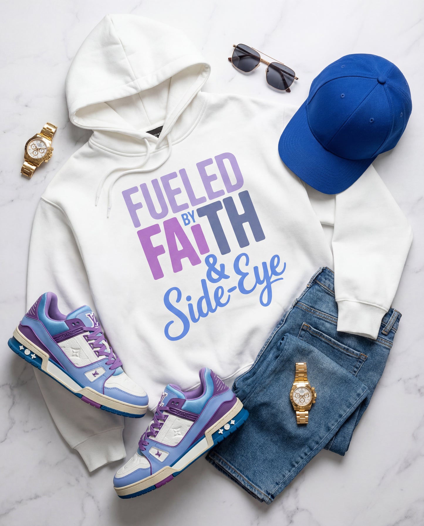 Fueled by Faith & Side Eye | Faith-Based Baddie Design (Digital or Apparel)
