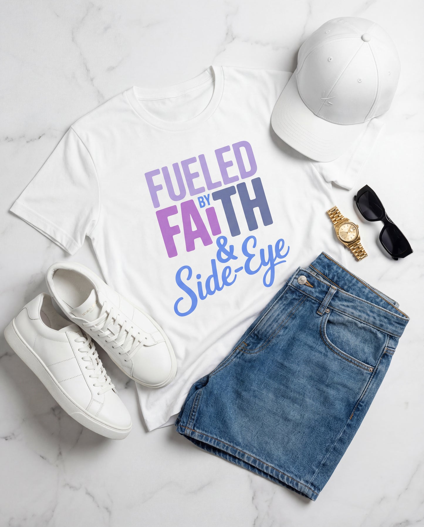 Fueled by Faith & Side Eye | Faith-Based Baddie Design (Digital or Apparel)