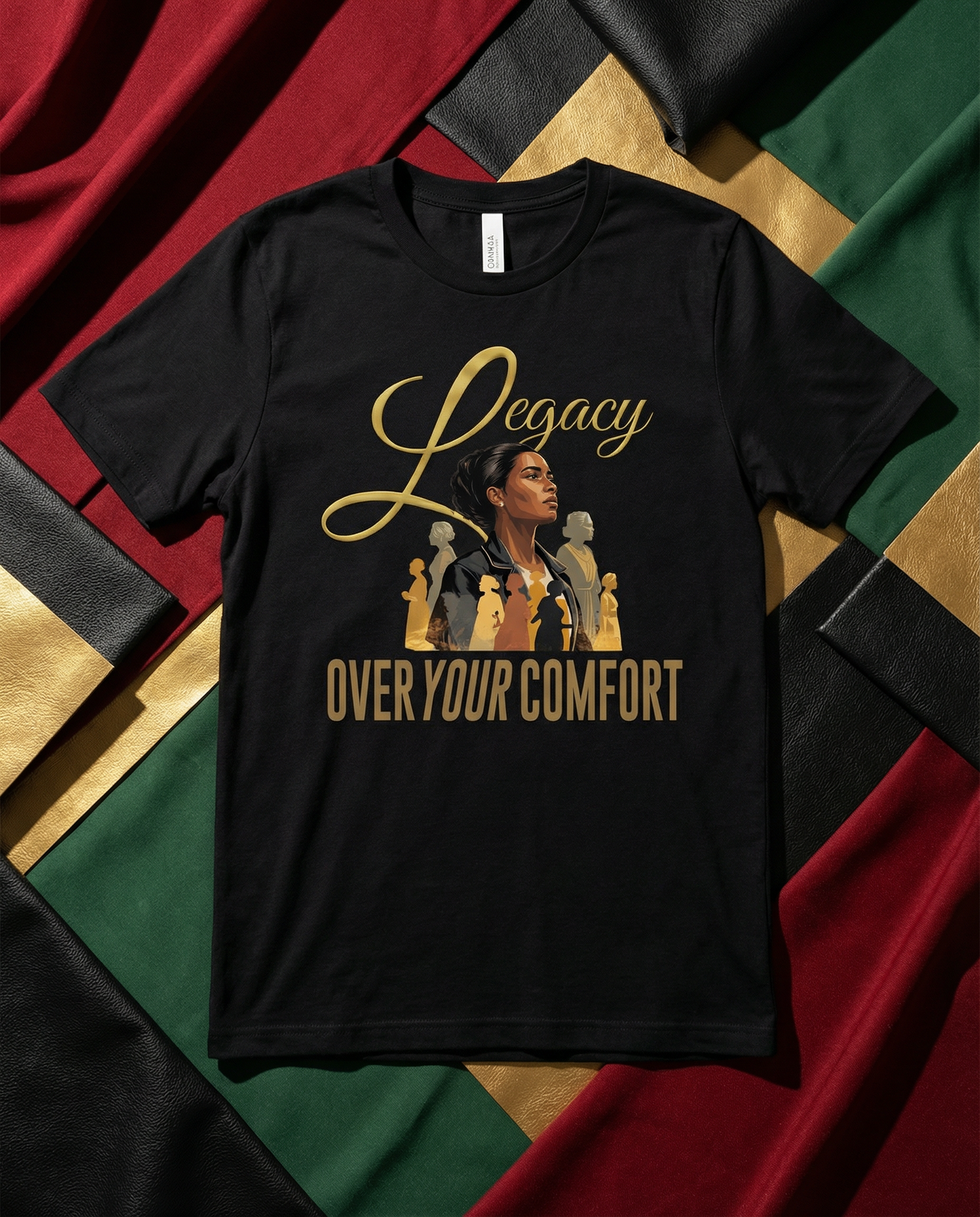black tee with "Legacy Over Your COmfort" Design