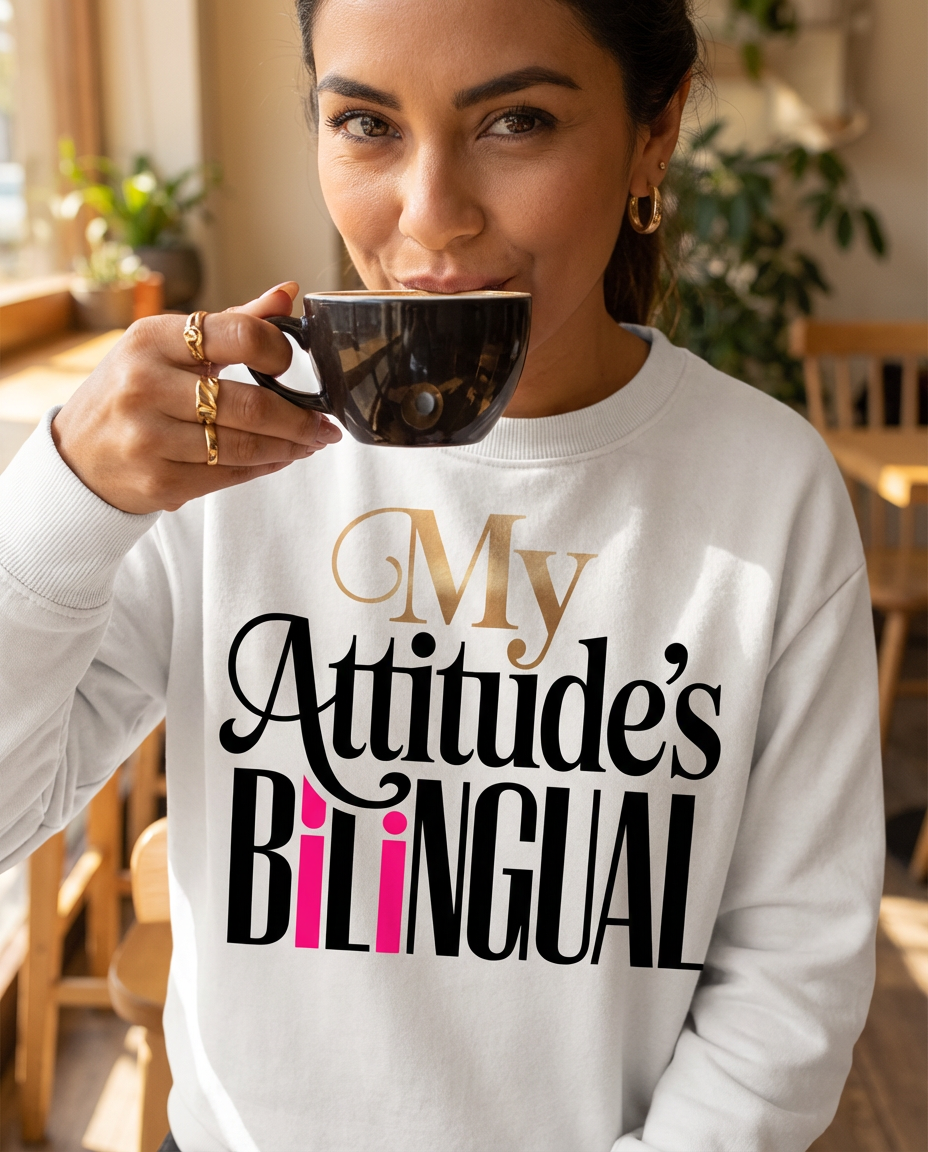 My Attitude's Bilingual SVG, PNG, JPG, PDF - Instant Download
